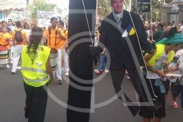 Telde se dejó ver en la protesta contra el macromuelle de Agaete (Foto TA)